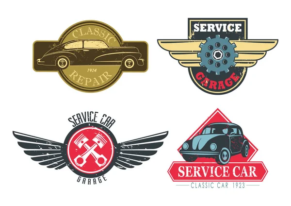 Vintage lub retro znaki dla usług naprawy samochodów — Wektor stockowy
