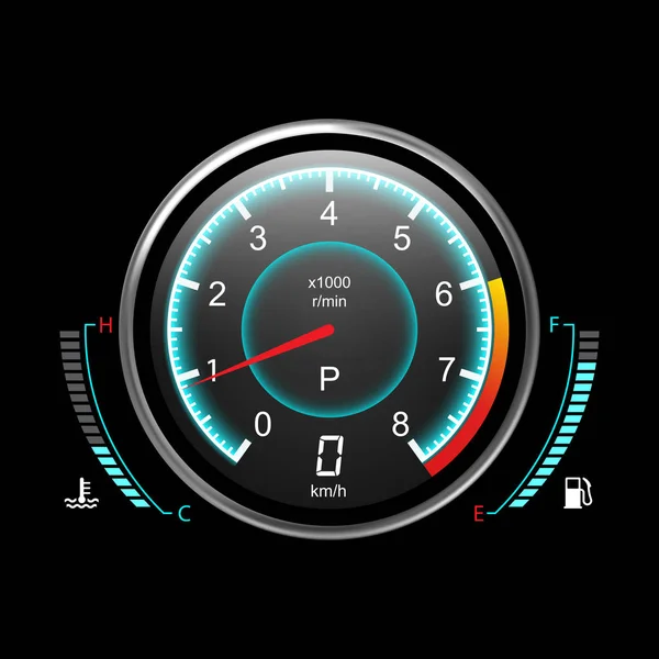 Compteur de vitesse de voiture ou odographe automatique, instrument de camion — Image vectorielle