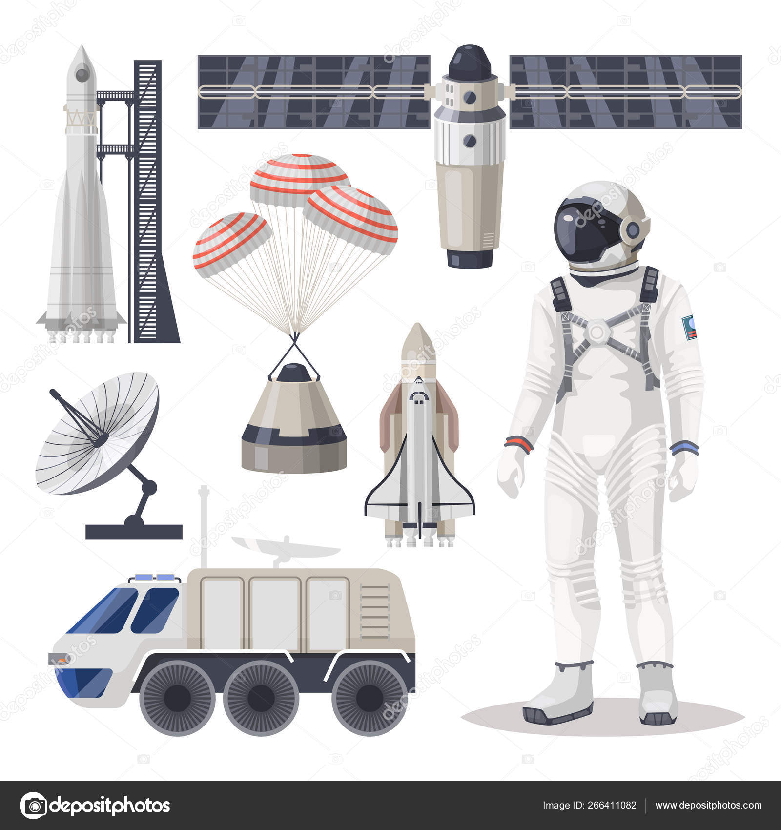 Exploración espacial, cosmos o elemento de expedición a Marte Vector de  stock #266411082 de ©cookamoto, image size:1600x1700