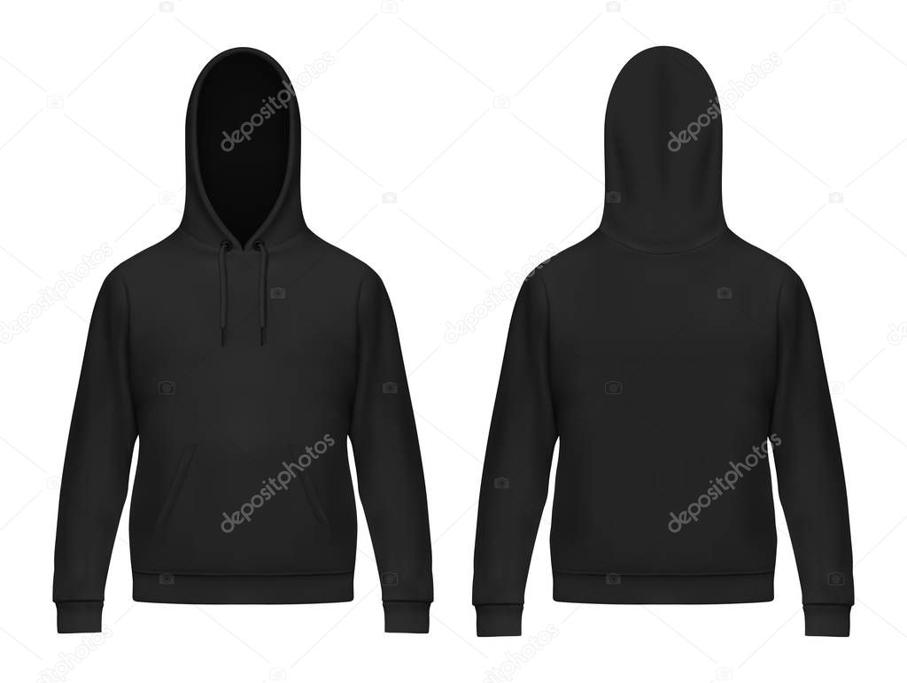 Isolated 3d men hoody or realistic man hoodie