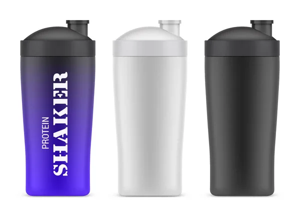 Bouteille en plastique pour sport ou shakers. Conteneur — Image vectorielle