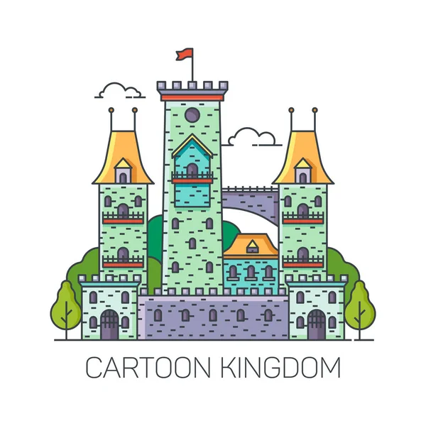 Background landscape for fairytale.Princess castle — Stock Vector