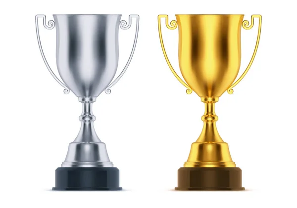 Cups for first, second place at sport competition — Stock Vector