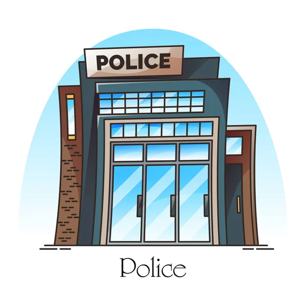 경찰서 또는 부서의 건물 외관 — 스톡 벡터