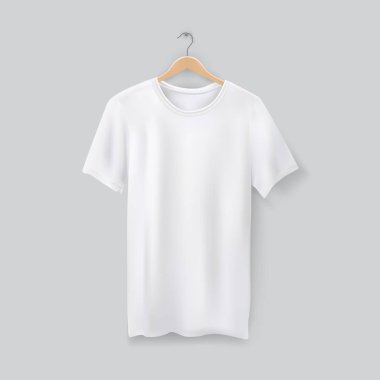 Unisex 3d t-shirt giysi askısı üzerinde. Boş tshirt
