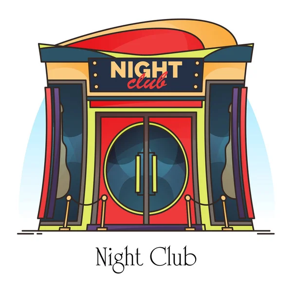 Nattklubb entré eller byggnad för fest, Dans — Stock vektor