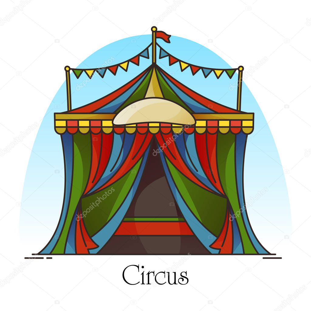 Circus tent or building for entertaining, carnival