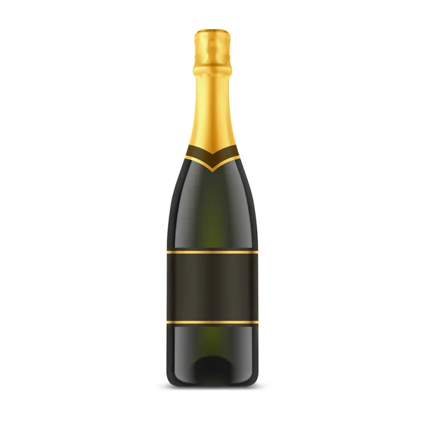 Geïsoleerde Champagne fles of glazen container — Stockvector