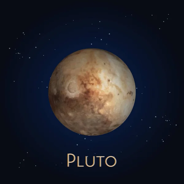 Planeta Krasnoludzka ikona Pluto. Układ słoneczny, kosmos — Wektor stockowy