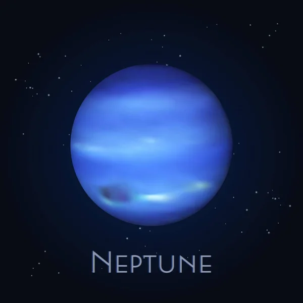 Neptun izolat. Cea mai îndepărtată planetă din sistemul solar — Vector de stoc