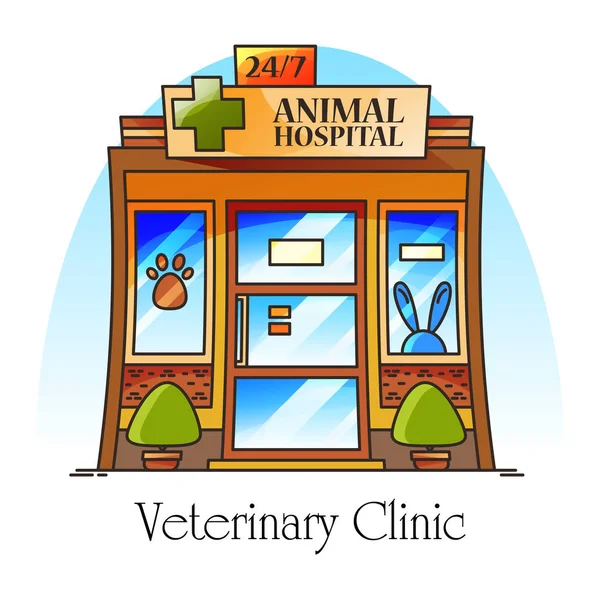 Clínica veterinaria u hospital veterinario, animal o mascota — Archivo Imágenes Vectoriales