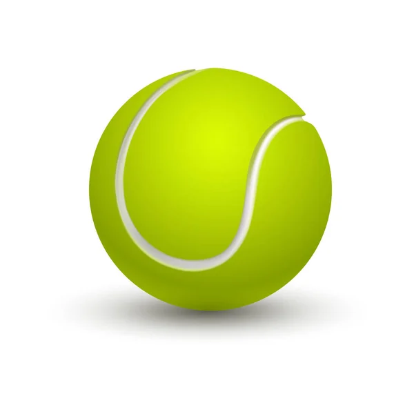白色上孤立的绿色网球。运动 — 图库矢量图片