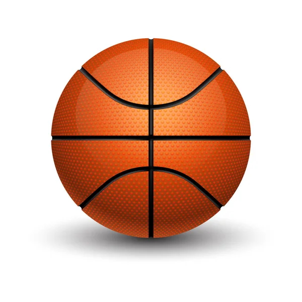 Balón de baloncesto aislado con sombra. Deporte juego — Vector de stock