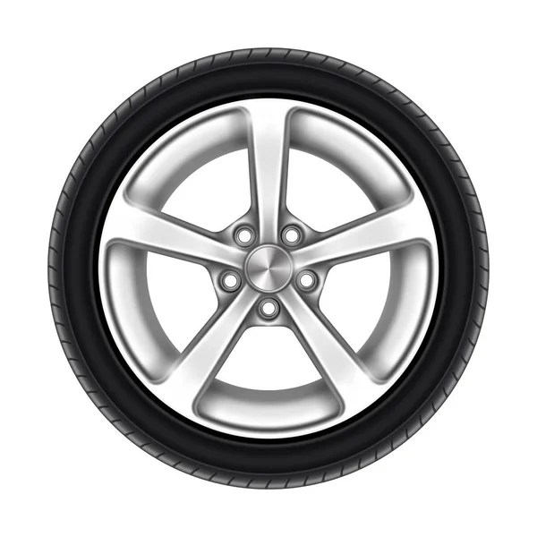 Isolated car wheel, tyre or tire on white — Stock Vector