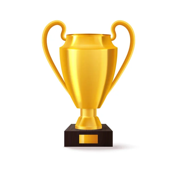 Golden trophy for soccer winner, cup for football — Stock Vector