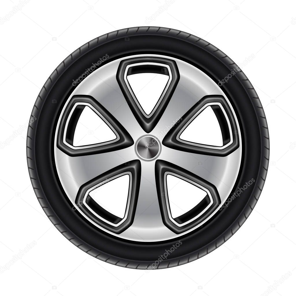 Wheel or tire, tyre of car or automobile isolated