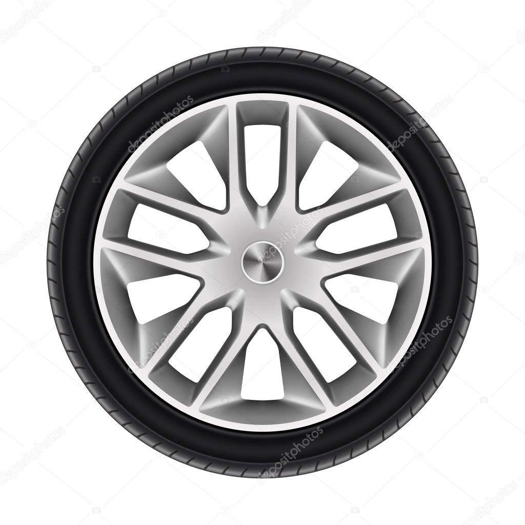 Black tyre or isolated car tire.. Wheel of car