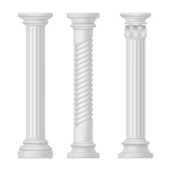 Set di colonne greche e romane isolate, egitto — Vettoriale Stock