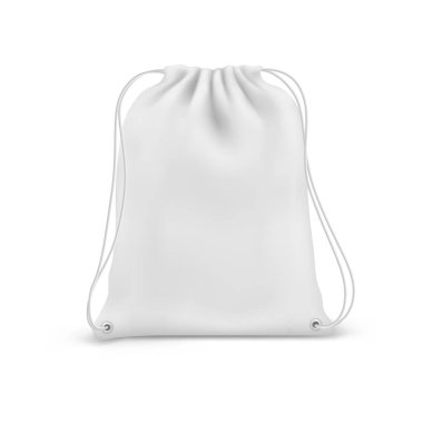 Drawstring bag, school and fitness backpack 3D clipart