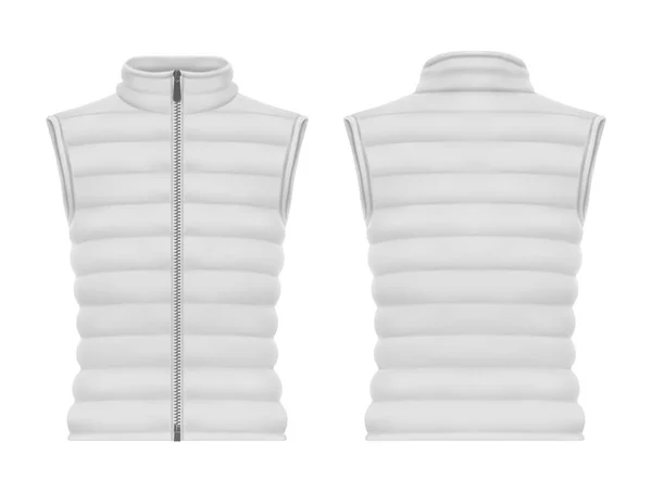Front and back of vest jacket or sleeveless puffer — ストックベクタ