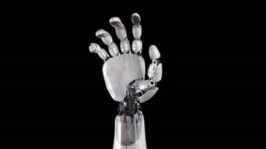 Siyah ve yeşil arka robot yandan. Alan derinliği güzel 3d animasyon bir geçiş ile. 4k