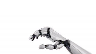 Beyaz bir arka plan üzerinde robotlar yandan kelebek toprakları. Alanın, 4k güzel 3d animasyon bir derinliği. benim portföy daha fazla seçenek görmek