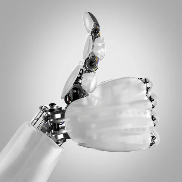 Robotic Hand ger tummen upp. 3D render — Stockfoto