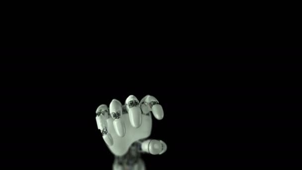 Robotic Hand Presses on the Screen and Makes Electronic Scheme. Belle animation 3D. 4K 