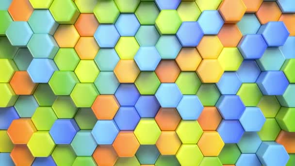 Résumé Fond multicolore hexagonal, Animation 3D sans couture en boucle, 4K. Cherchez plus d'options dans mon portefeuille 