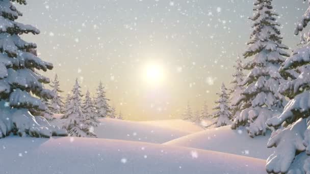 Ochtend in het bos, mooie Winter achtergrond. Naadloze looping 3d animatie, 4k. Kijk voor meer opties in mijn portefeuille — Stockvideo