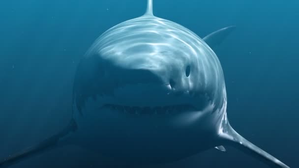 Büyük beyaz köpekbalığı Megalodon — Stok video