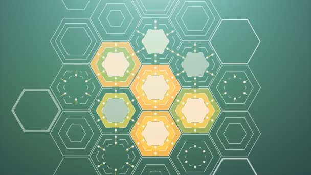 Hexagones digitales abstractos — Vídeos de Stock