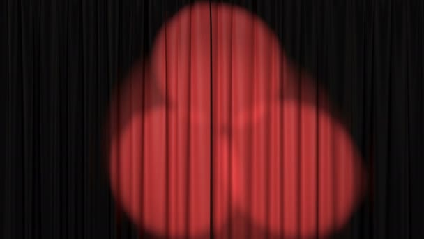 Beautiful Red Curtain with Spotlights, Seamless Looped 3d Animation. 4K — Stock Video