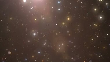 Sihirli parçacıklar arka plan, güzel sorunsuz ilmekledi 3d animasyon bir alan derinliği ile. 4k