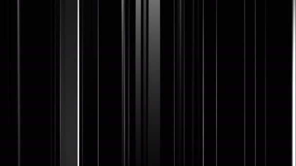 Czarne białe tło z zmieniającymi się liniami i odbiciami, bezszwowa animacja 3D w pętli, 4K — Wideo stockowe