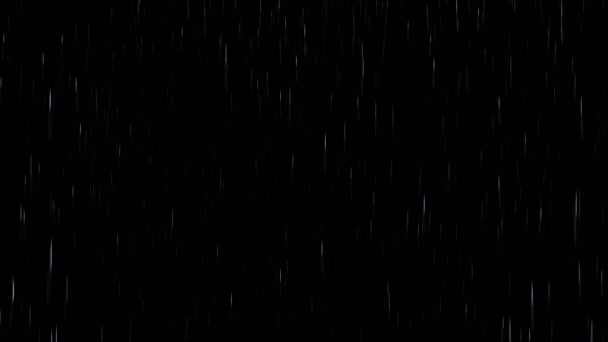 La lluvia comienza y termina en un fondo negro, solo agregue la lluvia sobre su composición agregando o el modo de pantalla. Animación Looped 3d sin costuras, 4K — Vídeos de Stock