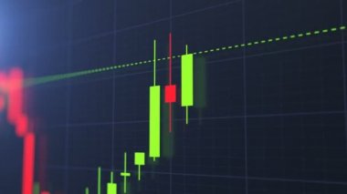 Borsa Çizelgesi, Japon şamdanının 3 boyutlu animasyonu Zaman Hızı 'nda. Kusursuz Döngü Ultra HD 4K 3840x2160