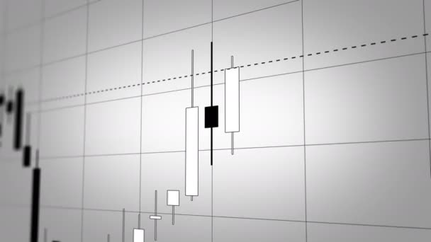 График фондового рынка, японский подсвечник Chart in Timefise. 3d Animation, Ultra HD 4K 3840x2160 — стоковое видео