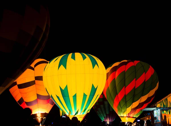 hot air balloon at night