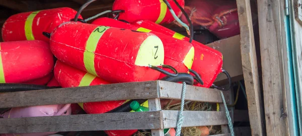 Red Buoys Prince Edward Island — Stock Photo, Image