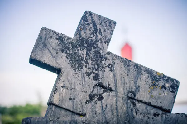 Cruz Uma Lápide — Fotografia de Stock