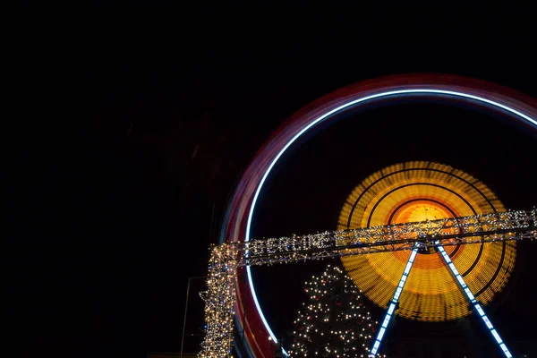 Roda Gigante Noite Berlim — Fotografia de Stock