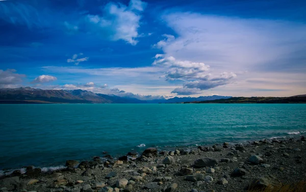 Nuvens Sobre Lago Tekapo — Fotografia de Stock