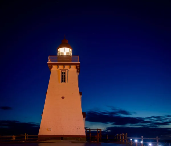 Farol Noite Inverno — Fotografia de Stock