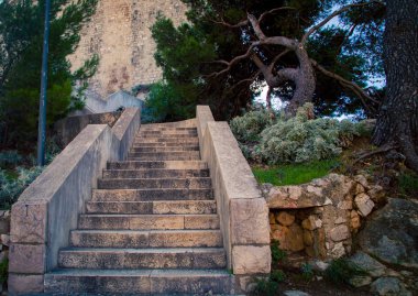 Dubrovnik Hırvatistan'da taş adımlar 