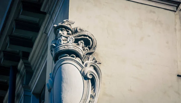 Статуя Будівлі Кутовий Неаполь Італія — стокове фото