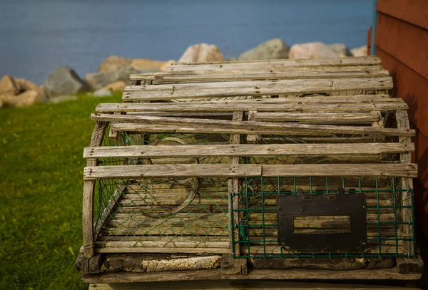 Armadilhas Lagosta Madeira Cape Breton — Fotografia de Stock
