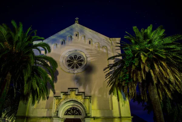 Kerk Bij Nacht Herceg Novi Montenegro — Stockfoto