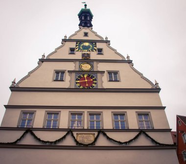 Rothenburg ob der Tauber Almanya 'daki saat kulesi.