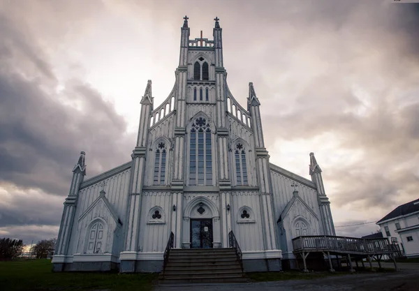 Iglesia Madera Blanca Nuevo Brunswick — Foto de Stock